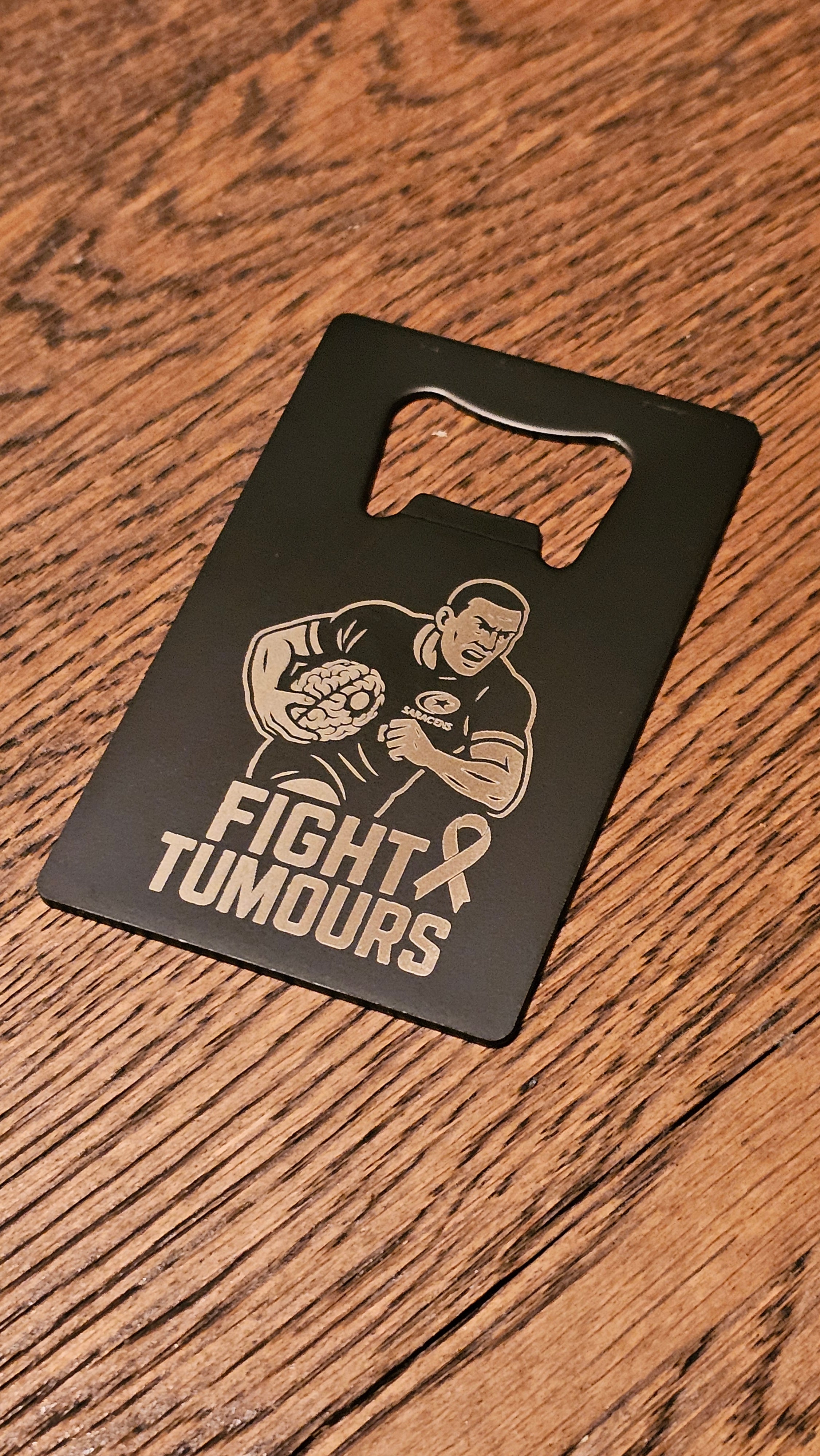 Saracens - Fight Tumours Bottle Opener Card
